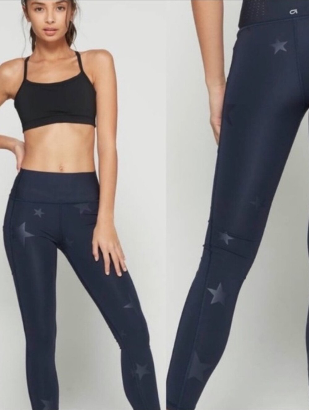 Gap Fit Sculpt Compression Leggings Navy Blue Stars Medium